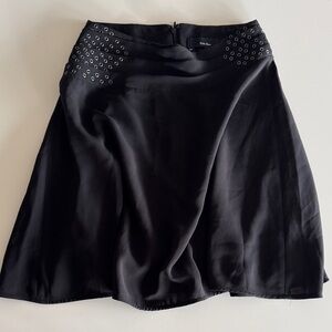 The Kooples Black A-Line Skirt with Eyelet Accents